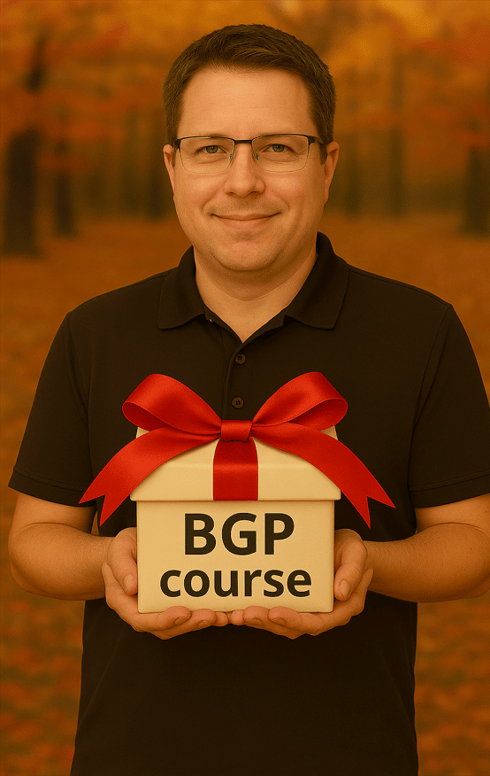 Kyle Melcher holding your free BGP course